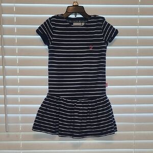 JoJo Maman Bebe Navy and White Striped Dress